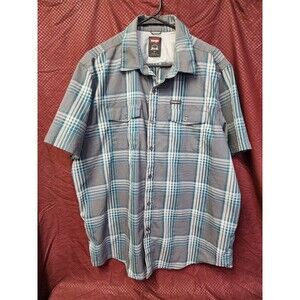 Wrangler Short Sleeve Plaid Button Down Shirt Men Size XL